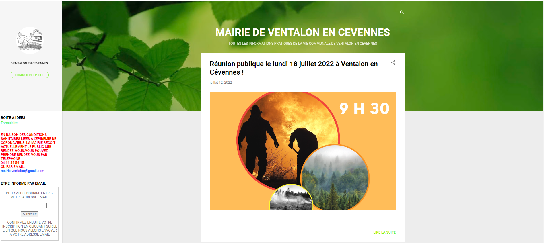 Site internet Ventalon en Cvennes